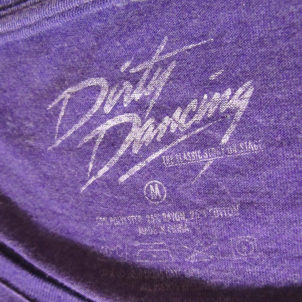 Dirty Dancing Lift Scene T-Shirt Medium Purple Retro 80s Glitter Graphic - Picture 3 of 4